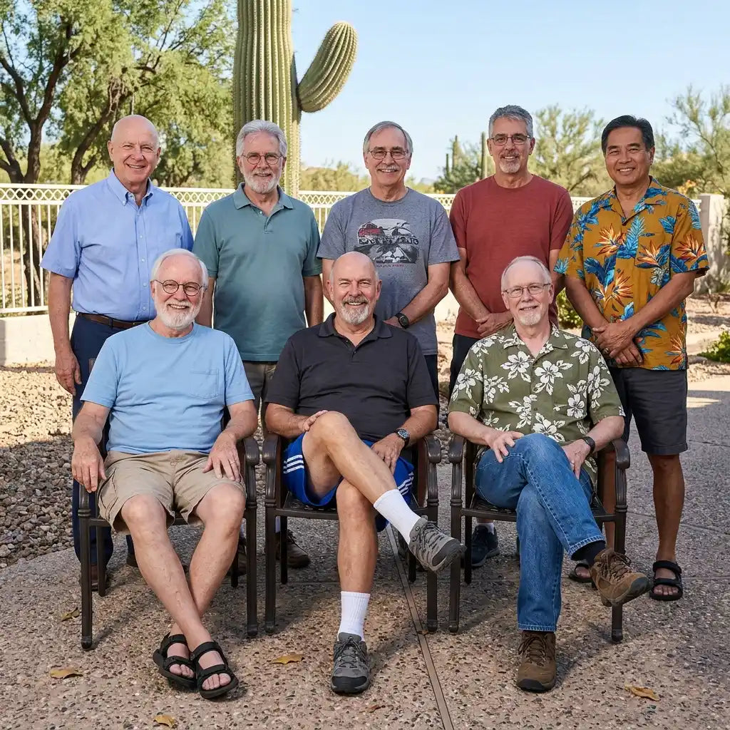 Gruppo di uomini sorridenti